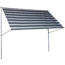 Angerer Klemmmarkise Premium Streifen 200 x 170 cm dunkelgrau/weiß