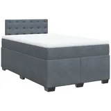vidaXL Boxspringbett mit Matratze Dunkelgrau 120x200 cm Samt