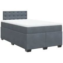vidaXL Boxspringbett mit Matratze Dunkelgrau 120x200 cm Samt