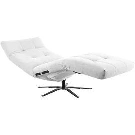 KAWOLA Relaxliege LETICIA motorisch mit Akku Feincord weiß