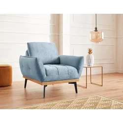 Sessel EXXPO - SOFA FASHION "Palic, Loungesessel", blau (eisblau), B:92cm H:87cm T:95cm, Sessel, Einzelsessel, inklusive Rückenverstellung