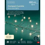 Lumineo Micro-LED Compact TWINKLE 480 LED 6 m warm weiß, Silberdraht - Silber