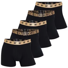 Cristiano Ronaldo CR7 Cristiano Ronaldo Herren Boxershort 5er Pack CR7 Basic Trunk Organic Cotton Trunks Black/Gold Baumwolle X-Large | XL