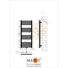Mert Badheizkörper 500 x 1200 mm weiß Mittelventil