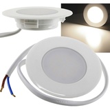 ChiliTec LED Einbauleuchte Treppenlicht 230V Stufenleuchte für Unterputz Dosen 2Watt 237Lumen Leuchte für 60mm UP-Dosen Stufenbeleuchtung Schraubenlose Montage Weiß