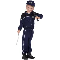 WILBERS & WILBERS 3112 - Polizei Kostüm für Jungen, blaue Uniform, dreiteiliges Set für Karneval