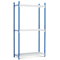 Proregal Fachbodenregal Stahl 220x125x50cm Lichtblau/Lichtgrau 3 Ebenen