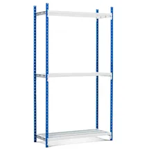 Proregal Fachbodenregal Stahl 220x125x50cm Lichtblau/Lichtgrau 3 Ebenen