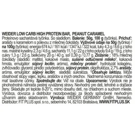 Weider Low Carb High Protein Stracciatella Riegel 50 g