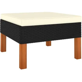 vidaXL Fußhocker Poly-Rattan und Massivholz Eukalyptus
