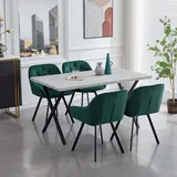 CLIPOP Retro Esstisch rechteckiger Küchentisch mit X-förmigen Metallbeinen,für 4–6 Personen, 140 cm x 80 cm, Grau - Grau