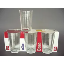 Pasabahce 52752 Doro Wasserglas 210 ml 6er-Set Trinkgläser Gläserset mit Grooved Effekt