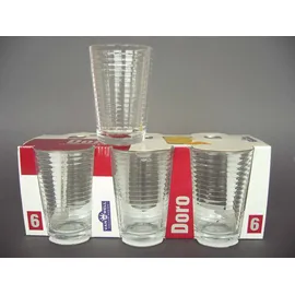 Pasabahce 52752 Doro Wasserglas 210 ml 6er-Set Trinkgläser Gläserset mit Grooved Effekt