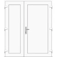 Kunststoff Nebeneingangstür nach Maß "DIANA-M" 70 mm asymmetrisch Weiß RAL 9016 beidseitig außen öffnend DIN rechts