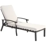 SONNENLIEGE 204 cm Aluminium Dunkelgrau Verstellbare Relaxliege mit Polster