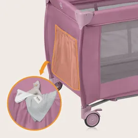 lionelo Stefi Plus Reisebett bis 15 kg, Babybett Kinderreisebett mit Matratze, Seitlicher Eingang mit Reißverschluss Hochwertige Schaumstoffmatratze
