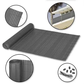 Ribelli PVC Sichtschutzmatte mit Steg 90 x 300 cm anthrazit