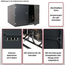 MCW 4er-Fahrradgarage 222 x 160 x 208 cm anthrazit