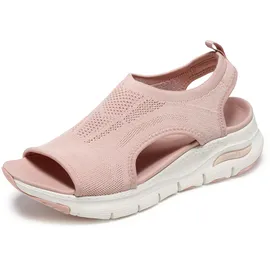 SKECHERS Arch Fit City Catch Damen Sandalen, Blush Knit, 40 EU