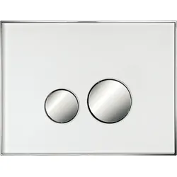 Neuesbad Betätigungsplatte mit runden Tasten, Glas, Farbe: Weiss, Tasten: chrom glanz NB115788115-R-W-glanz