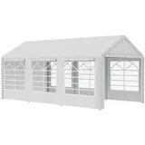 Outsunny Pavillon Partyzelt 3x6m Gartenpavillon mit 4 Seitenwänden Fenster