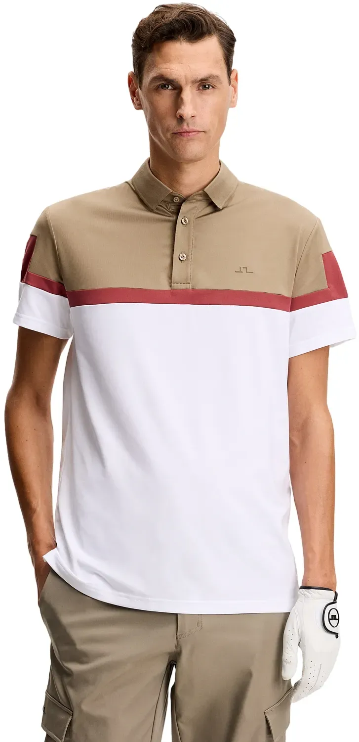 J. LINDEBERG Polo Emil, weiss/braun