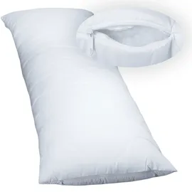 EXKLUSIV HEIMTEXTIL 1 x Füllkissen 40x80 cm + Jersey Kissenbezug 2er Set 40 x 80 cmAnthrazit