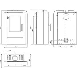 Haas + Sohn Aruba 220.17-ST Stahl Perl-Schwarz/Abdeckplatte Quarzit Grau