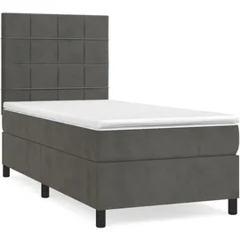 vidaXL Boxspringbett 100 x 200 cm Dunkelgrau