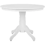 Beliani Esstisch für 4 Personen weiß rund ø 100 cm mit Holzbeinen Mittelfuß Skandi Akron