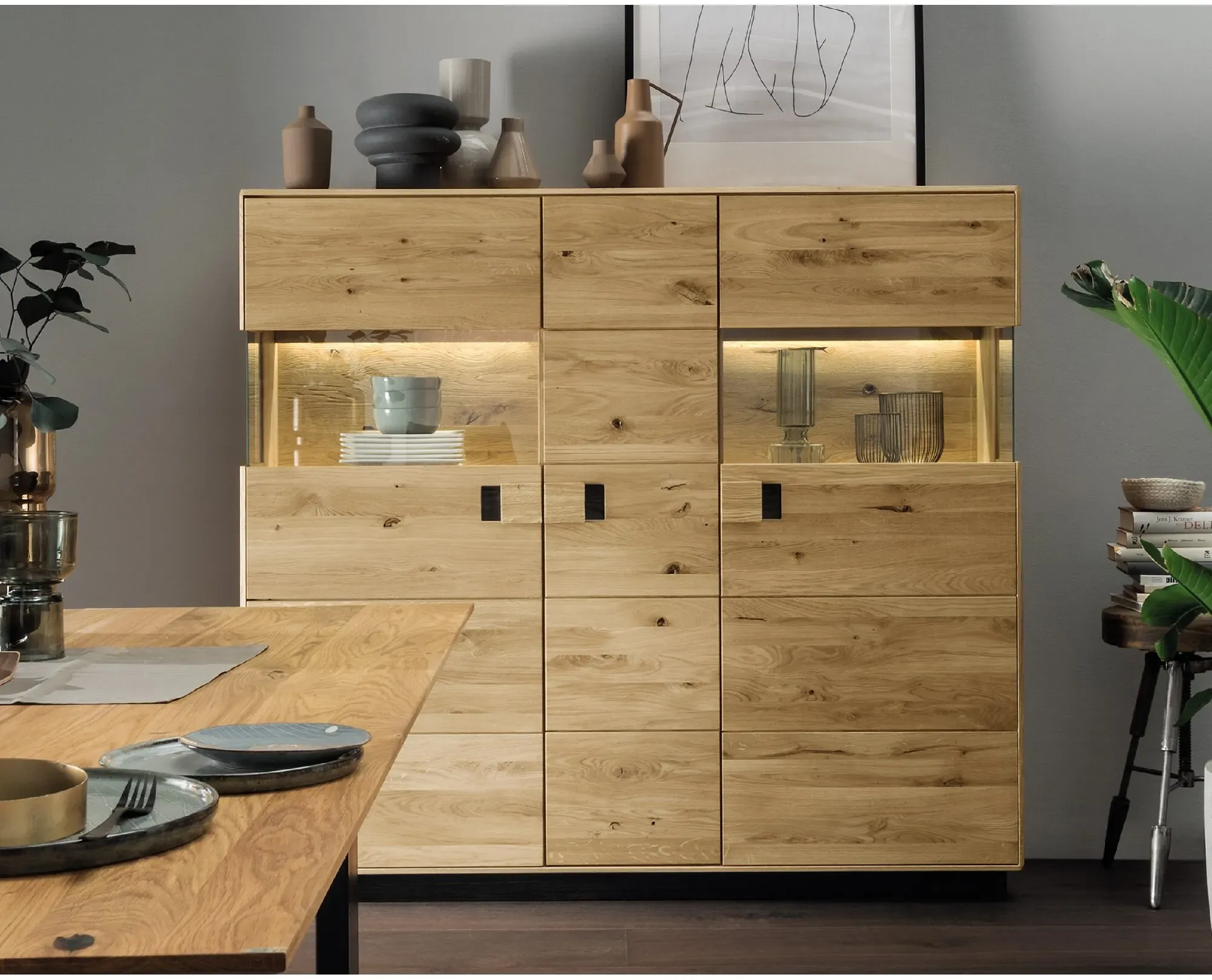 Massivholz »Arosa« Highboard II 154,8x141,6x42 cm