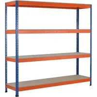 Schulte Lagertechnik Weitspannregal Holz/Spanplatte 245x243,8x46,9 cm blau
