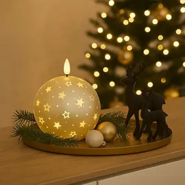 I.GE.A. Kugel-Kerze B 10 cm 12 cm gold