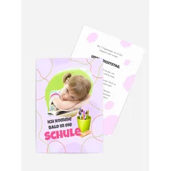 Einladungskarten Einschulung selbst gestalten mit Spruch und Fotos im Onlinedesigner bei Meine-Kartenmanufaktur.de