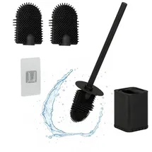 Relaxdays Flache Toilettenbürste zur Wandmontage Schwarz