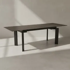 KADIMA DESIGN Esszimmertisch 180x95x77 cm Keramik Glas Esstisch Schwarz, Küchentisch ausziehbar bis 240 cm, Glastisch Groß, Speisetisch Esszimmer Rechteckig mit