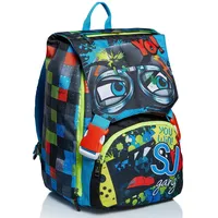 sj gang style jam gang Schulranzen für Grundschule, ab 1. Klasse, Schulrucksack mit Doppelfach, Extra Volumen; Geräumige Schultasche für Mädchen und Jungen, mehrfarbig/Muster