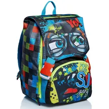 sj gang style jam gang Schulranzen für Grundschule, ab 1. Klasse, Schulrucksack mit Doppelfach, Extra Volumen; Geräumige Schultasche für Mädchen und Jungen, mehrfarbig/Muster