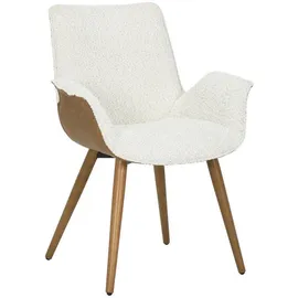 Massivmoebel24 Polsterstuhl Buche Polyester beige/braun