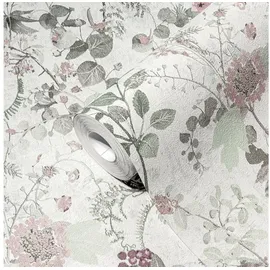 A.S. Création THE BoS Flowers 53 cm x 10 m Vliestapete 0 g Weiß/Grün/Pink