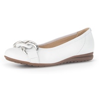 Gabor Ballerina »FLORENZ«, Hochzeitsschuh, Flache Schuhe, Slipper mit eleganter Zierkette, Gr. 37, weiß, , 39267747-37