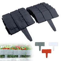 Rasenkante Stein, 2026 New Imitation Plastic Stone Garden Fence, Beetumrandung Kunststoff, Beeteinfassung Kunststoff, Mähkante Rasenkante Erdspieß Palisade Garten (Schwarz, 10PCS, 2.5m)