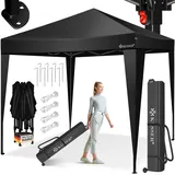 KESSER® Pavillon 3x3m | inkl. Tasche mit Rollen | Pop-Up Klicksystem | wasserdicht | UV-Schutz 50+ | Faltpavillon | Gartenpavillon | Gartenzelt | Partyzelt | Metall-Verstrebungen | Schwarz/Schwarz