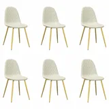 vidaXL Esszimmerstühle 6 Stk. Creme Samt