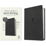 Tyndale House Publishers NLT Large Print Premium Value Thinline Bible, Filament Enabled (Leatherlike, Black Cross)