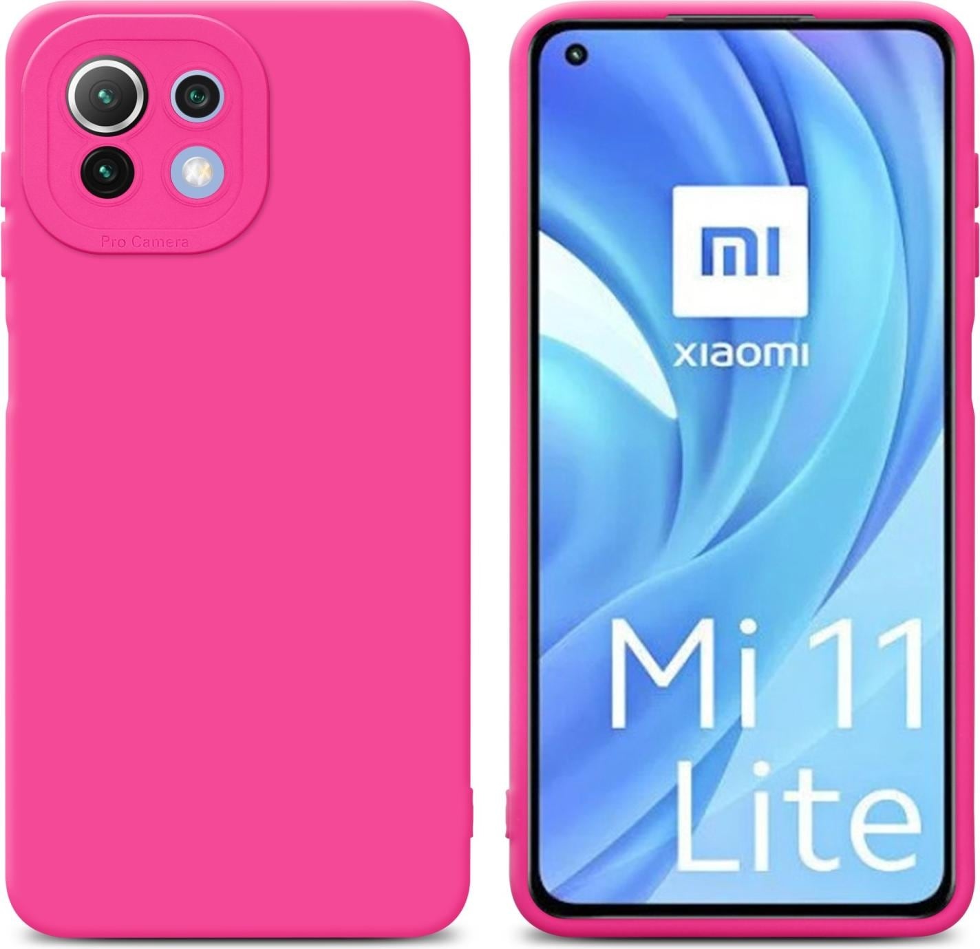 Cadorabo Hülle für Xiaomi Mi 11 LITE (4G / 5G) / 11 LITE NE im TPU Fluid LM162 Style (Xiaomi Mi 11 Lite 5G NE, Xiaomi Mi 11 Lite 5G, Xiaomi Mi 11 Lite), Smartphone Hülle, Pink