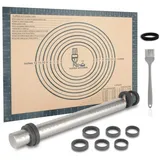 luxuskollektion Edelstahl Nudelholz Teigroller Antihaft 50x40cm Silikon Backmatte