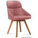 58 aufm Kessel Esszimmerstuhl Küchenstuhl (2er-Set) Donna 52x82x63 Eiche geölt/Marsala (Lieferung bis Verwendungsstelle, 4 St), Stabiles Gestell aus Massivholz pflegeleichter Bezug aus Microfaser rosa