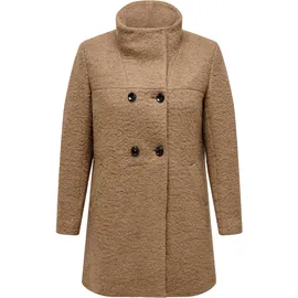ONLY CARMAKOMA Kurzmantel ONLY CARMAKOMA "CARNEWSOPHIA WOOL COAT OTW", Damen, Gr. L, braun (cocoa créme detail:melange), Web, Obermaterial: 70% Polyester, 30% Wolle, meliert, Mäntel Kurzmantel