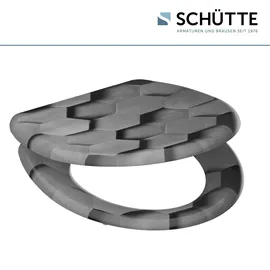 Schütte WC-Sitz »Grey HEXAGONS mit Absenkautomatik und Schnellverschluss